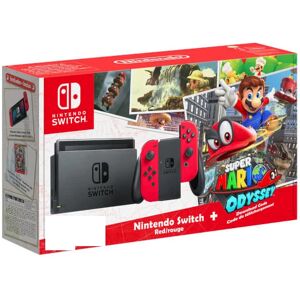 Nintendo Switch & Super Mario Odyssey - Console de jeux portables 15,8 cm (6.2 ) 32 Go Écran tactile Wifi Gris, Rouge - Reconditionné - Publicité