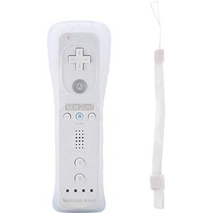 Asixx Télécommande pour Wii, Manette de Jeu Somatosensorielle avec Corde à Saisir et Couverture en Caoutchouc pour Nintendo WiiU/Wii Console (Blanc-Accélérateur Intégré) - Publicité