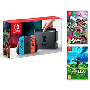 Nintendo Switch console Rouge/Bleu Néon 32Go + Splatoon 2 + Zelda: Breath of the wild - Publicité