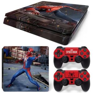 Autocollant Stickers Skin de Protection pour Console et Manette Sony Playstation PS4 Slim - Spiderman #3 - Publicité