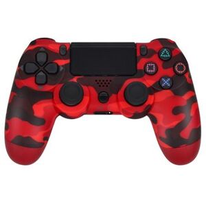 Manette sans Fil pour PS4 VORMOR Bluetooth Gamepad avec Double Vibration - Camouflage Rouge Rouge - Publicité