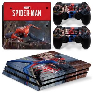 Autocollant Stickers Skin de Protection pour Console et Manette Sony Playstation PS4 Pro - Spiderman #3 - Publicité