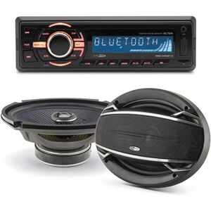 Pack sono voiture Autoradio bluetooth RMD046BT-2 4X75W + 2 haut parleurs ovales 6x9 Caliber 180W - Publicité