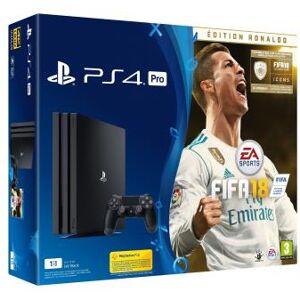 Pack Console Sony Playstation 4 Pro 1 To Noire + FIFA 18 Edition Deluxe + Playstation Plus 14 Jours Noir - Publicité