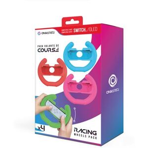 Pack 4 en 1 Volants de course Oniverse pour Joy-Con Nintendo Switch et Nintendo Switch Modèle OLED Bleu néon, Rouge néon, Vert néon, Rose néon - Publicité