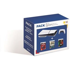 Pack Console Sony PS5 Standard modèle Slim Blanc et Noir + Marvel's Spider-Man + Hogwarts Legacy L'héritage de Poudlard + Stray Blanc et Noir - Publicité