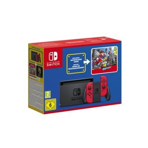 Console Nintendo Switch rouge + Code de téléchargement Super Mario Odyssey  + autocollants Super Mario Bros.  Le film Rouge - Publicité