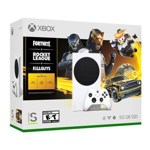 Pack Microsoft Xbox Series S Fortnite + Rocket League + Fall Guys Blanc et noir - Publicité