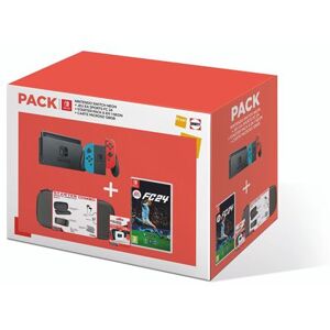 Pack Console Nintendo Switch Rouge et Bleu Néon + Jeu EA Sports FC 24 + Starter Pack 6 en 1 Néon + Carte microSD 128 Go Rouge et Bleu Néon - Publicité