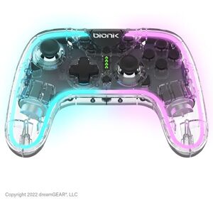 JUSTFORGAMES Manette sans fil Bluetooth Just For Games Bionik NeoGlow pour Nintendo Switch Modèle OLED Transparent Transparent - Publicité