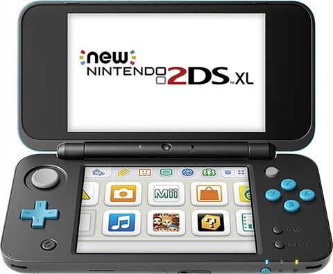 Refurbished: NEW 2DS XL W/ AC Adapter, Black & Turquoise, Unboxed