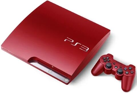 Refurbished: PS3 Slim Console, 320GB, Scarlet Red +1 Pad Unboxed