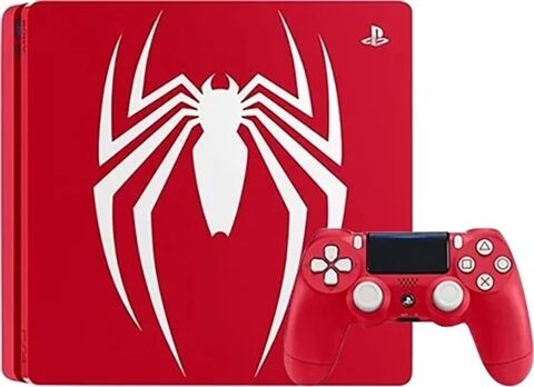 Refurbished: Playstation 4 Slim 1TB Spider-Man Red (No Game), Unboxed
