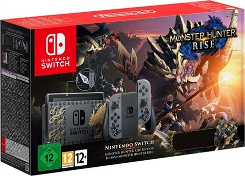 Refurbished: Switch Console, 32GB Monster Hunter + Grey Joy-Con (No Game), Boxed