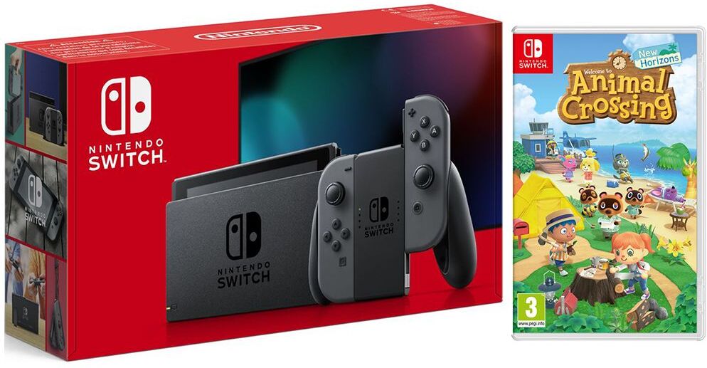 NINTENDO Switch Grey &amp; Animal Crossing: New Horizons Bundle, Grey