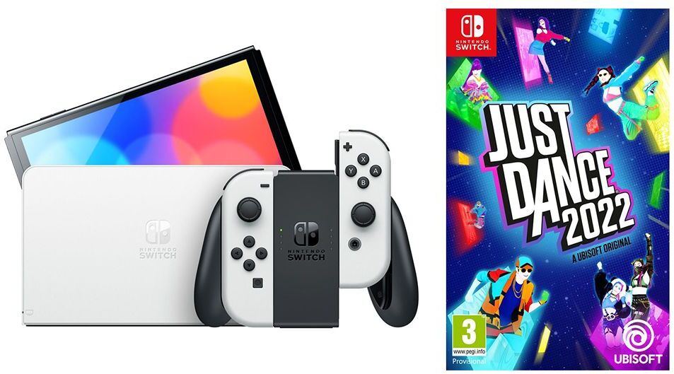 NINTENDO Switch OLED &amp; Just Dance 2022 Bundle - White, White