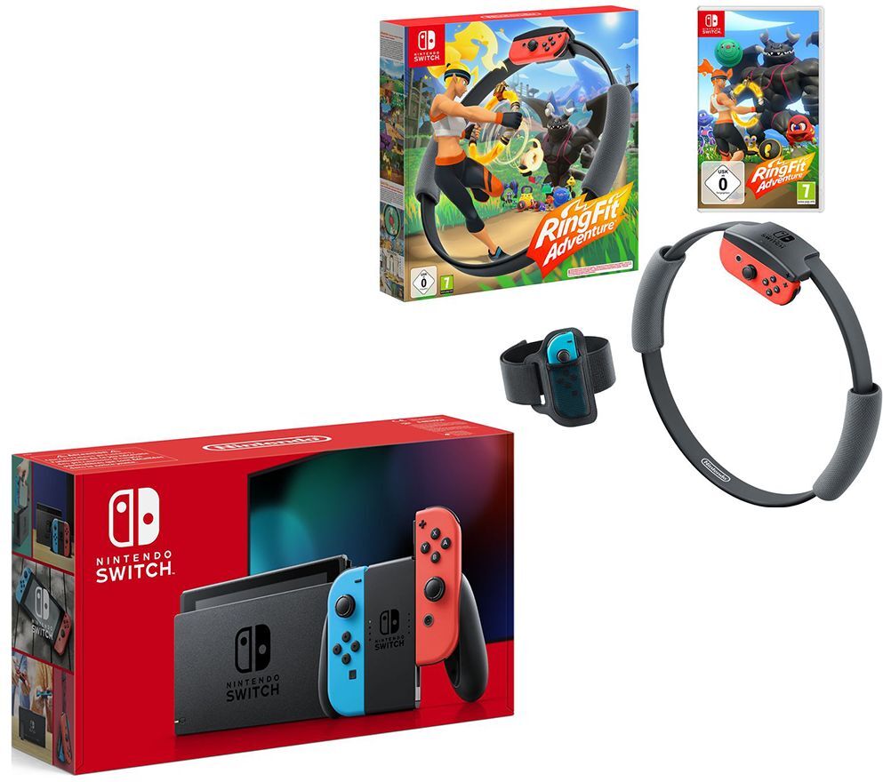 NINTENDO Switch Neon &amp; Ring Fit Adventure Bundle, Neon