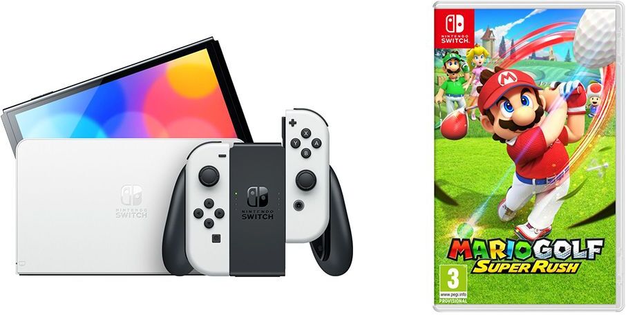 NINTENDO Switch OLED White &amp; Mario Golf: Super Rush Bundle, White