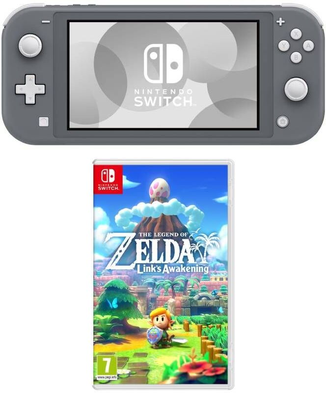 NINTENDO Switch Lite &amp; The Legend of Zelda: Links Awakening Bundle - Grey, Grey