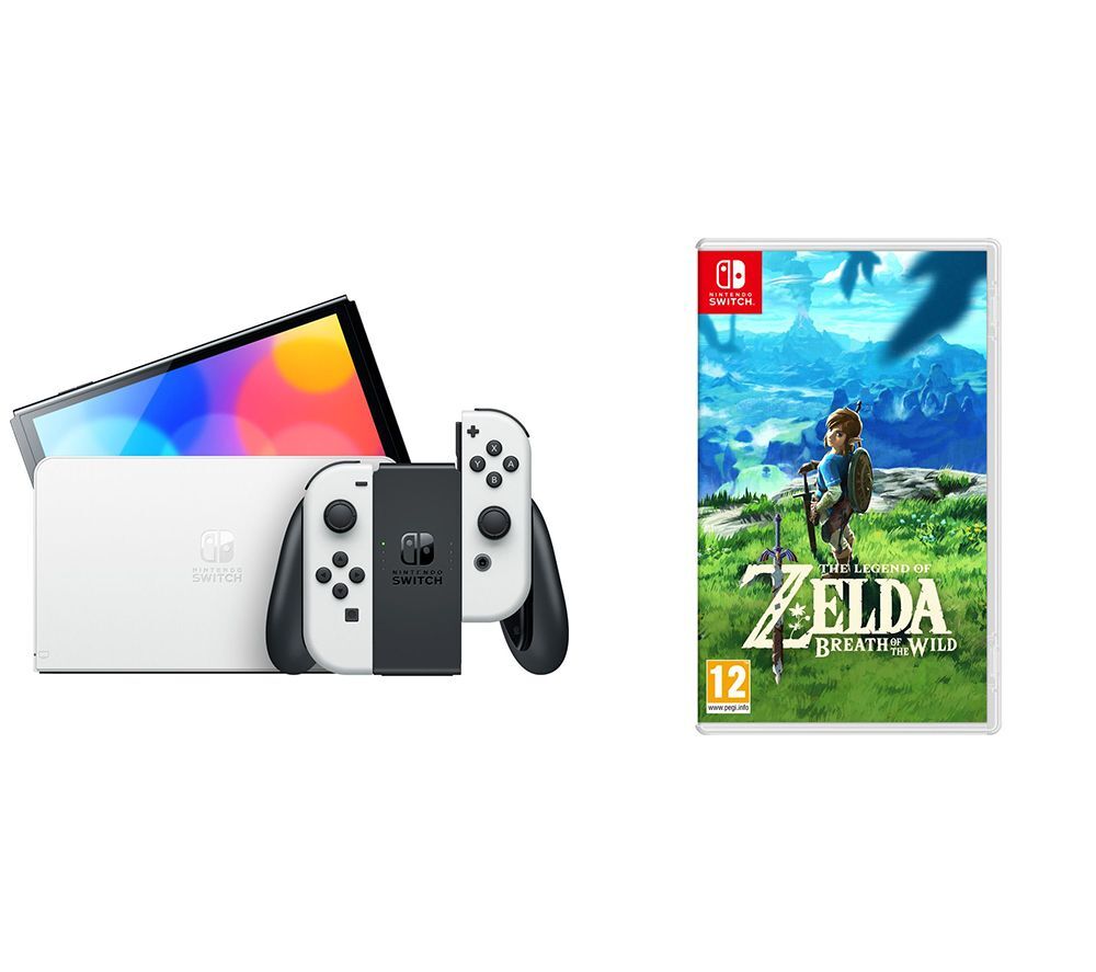 NINTENDO Switch OLED White &amp; The Legend of Zelda: Breath of the Wild Bundle, White