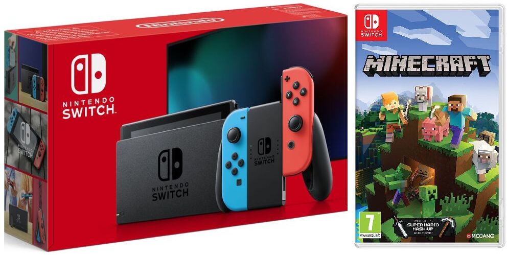 NINTENDO Switch Neon &amp; Minecraft Bundle, Neon