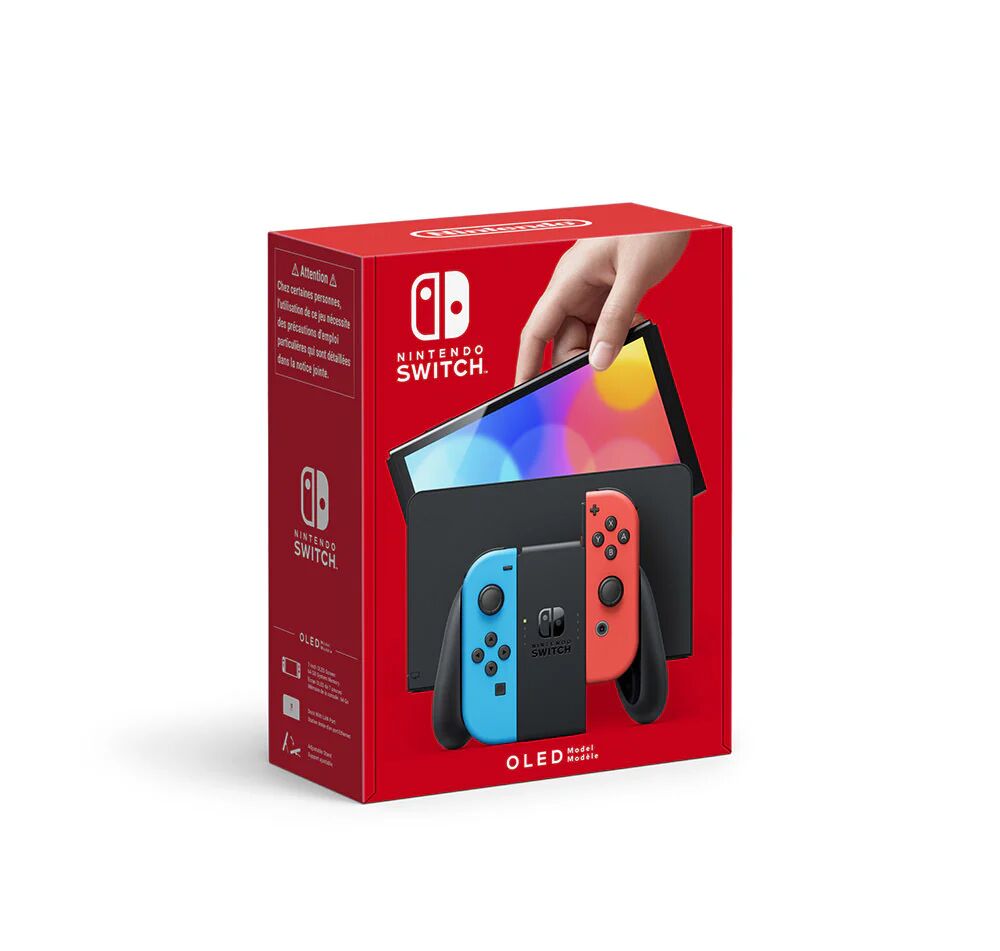 Nintendo Switch (modello Oled) Rosso neon/Blu neon, schermo 7 pollici