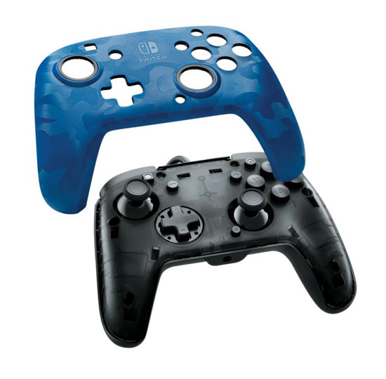 Switch Cover Faceoff Deluxe PDP Camo Blu