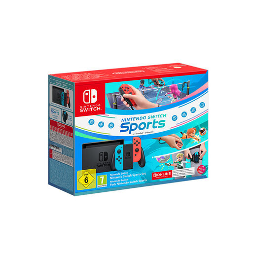 Nintendo Switch con Joy-Con Rosso Neon e Blu Neon + Switch Sports + fa