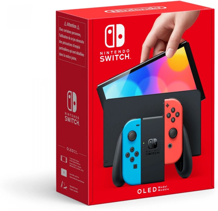 Nintendo Switch Konsoll OLED - Neon Rød & Blå