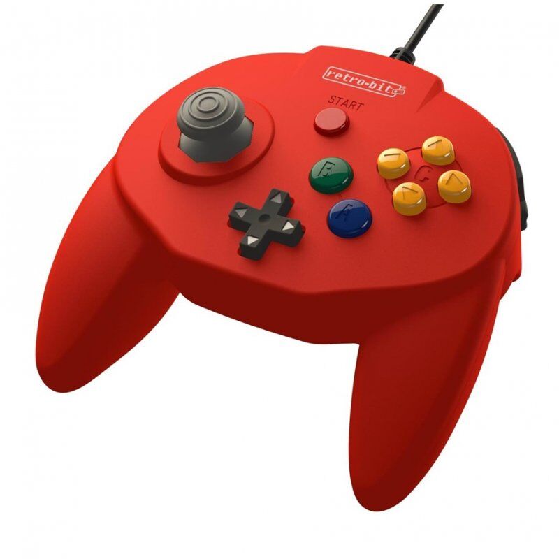 Retro-bit tribute 64 gamepad usb para nintendo64 vermelho