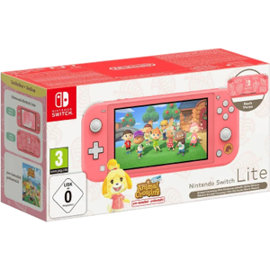 Nintendo Switch Lite with Animal Crossing - New Horizons Isabelle Aloha Edition Game Brand New - Coral