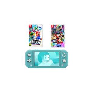 Nintendo Switch Lite Turquoise + Mario Kart/Wonder Bundle