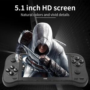 Electronic happiness New Arrival X50 X50max Dual Joystick Handheld Game Console 5.1 Inch H-D Screen 8g Built In 6800+ Games Support Tv Output Gift