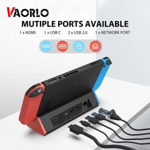VAORLO For Nintendo Switch / Switch OLED, TV Docking Station Replacement With 4K HDMI Adapter/Type C Port/USB Port Gaming Accessories