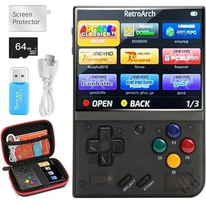 YAOSHENG Miyoo Mini Plus Retro Handheld Game Console 64G TF Card 10000 Games 3.5-inch Portable Rechargeable Open Source Game Console