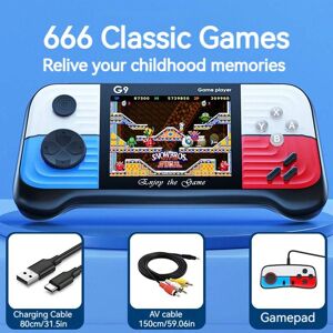 SHEIN 1pc Handheld Game Console, New 3 Inch Color Screen Rechargeable Game Player, Retro Classic 666 Old School Games, Two Players Interactive Gift Blue Red one-size