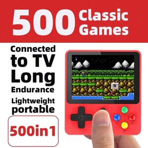 SHEIN One Gaming Console, New Mini Handheld Game Console Connected To Tv, With Classic Retro Game Tetris, Nostalgic Two Player Old-Fashioned Red & White Console, 500 Built-In Games Red one-size