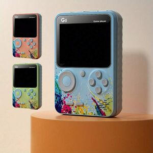 SHEIN G5 HD Screen Mini Pocket Rechargeable Retro Handheld Game Console Machine With Handheld Joystick Gaming Box,Retro Classic Game Player Support AV Output Multicolor Pink Doubles,Pink Single,Blue Single,Blue Double,Green Single,Green Double