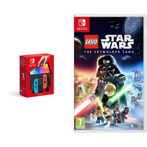 Nintendo Switch (OLED Model) - Neon Blue/Neon Red + LEGO Star Wars: The Skywalker Saga Classic Character Edition (Amazon.co.uk Exclusive) (Nintendo Switch)