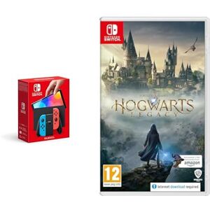 Nintendo Switch (OLED Model) - Neon Blue/Neon Red+Hogwarts Legacy Switch (Amazon Exclusive)