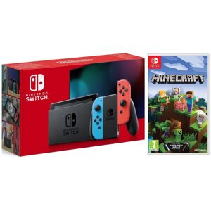 Nintendo Switch Neon & Minecraft Bundle, Black,Red,Blue