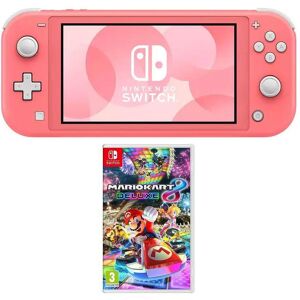 Nintendo Switch Lite (Coral) & Mario Kart 8 Deluxe Bundle, Pink