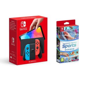 Nintendo Switch OLED & Sports Bundle - Neon Red & Blue, Red,Blue