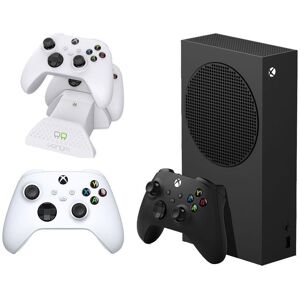 Microsoft Xbox Series S (1 TB), Additional White Controller & VS2871 Xbox Series X/S & Xbox One Twin Docking Station (White) Bundle, Black