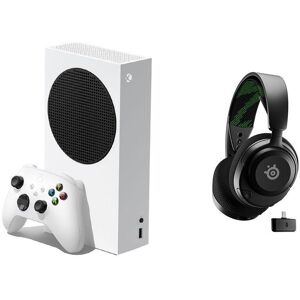 Microsoft Xbox Series S (512 GB) & Arctis Nova 4X Wireless 7.1 Gaming Headset Bundle, Black,White