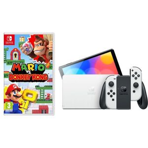 Nintendo Switch OLED White & Mario vs Donkey Kong Bundle, White