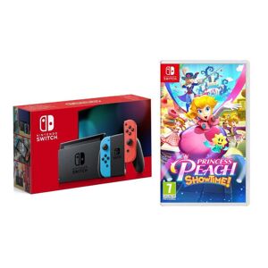 Nintendo Switch (Neon Red and Blue) & Princess Peach: Showtime Bundle, Red,Blue