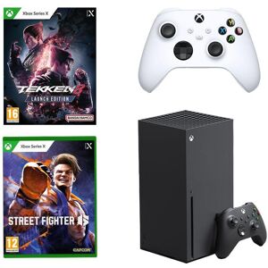 Microsoft Xbox Series X (1 TB), Tekken 8 Launch Edition, Street Fighter 6 & Controller Bundle, Black