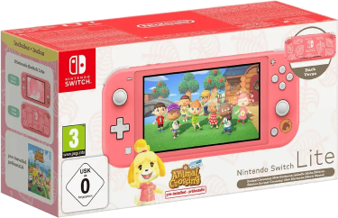 Nintendo Switch Lite with Animal Crossing - New Horizons Isabelle Aloha Edition Game Brand New - Coral