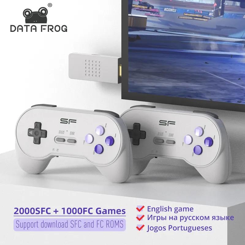 DATA FROG 16 Bit Wireless Dendy Retro Game Console For Super Nintendo SNES FC 3000+ Game Stick 4K HDMI-compatible TV Video Game Console For SFC GAME